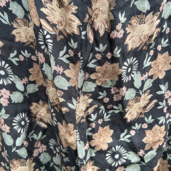 Cost Plus World Market Floral Straight Leg Pants - Black and Tan - Picture 6 of 9